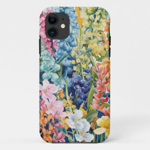 Pink Blue Green Yellow Orange Flower Art Pattern iPhone 11 Case