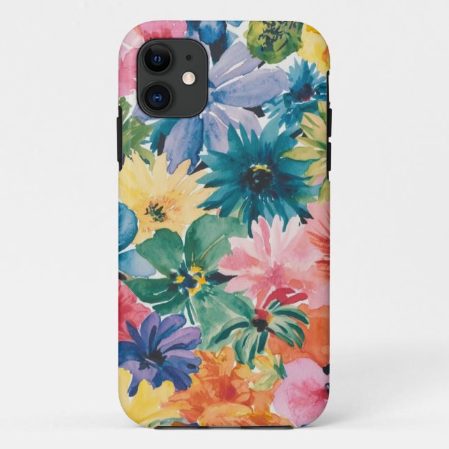 Pink Blue Green Yellow Orange Flower Art Pattern Case-Mate iPhone Case (Back)