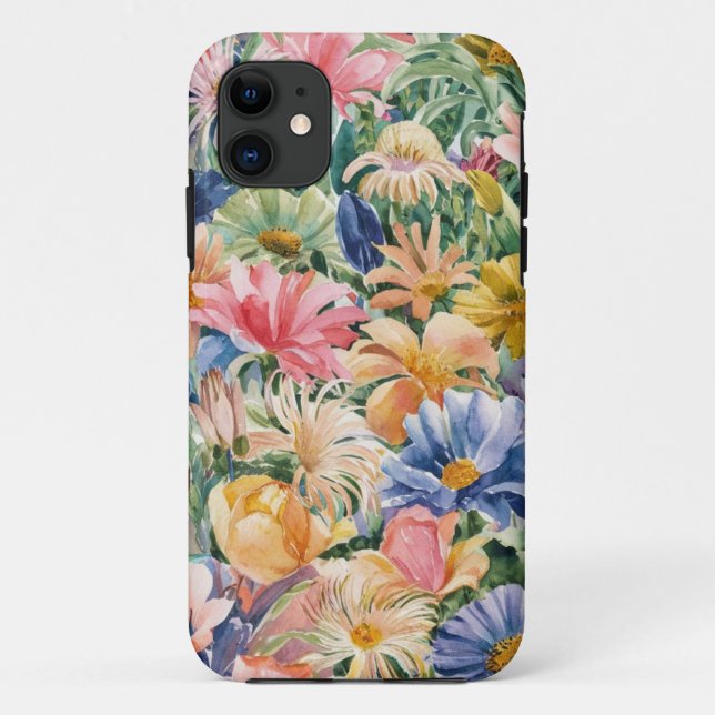 Pink Blue Green Yellow Orange Flower Art Pattern Case-Mate iPhone Case (Back)