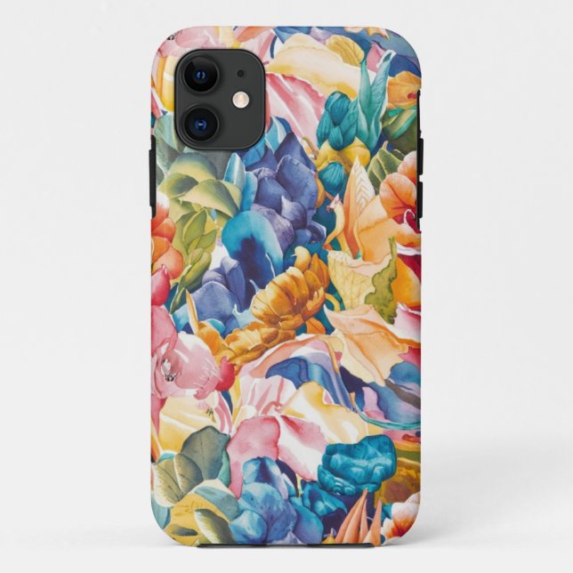 Pink Blue Green Yellow Orange Flower Art Pattern Case-Mate iPhone Case (Back)