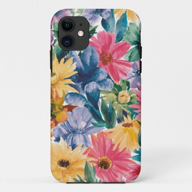 Pink Blue Green Yellow Orange Flower Art Pattern Case-Mate iPhone Case (Back)