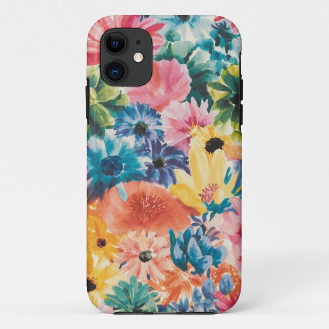 Pink Blue Green Yellow Orange Flower Art Pattern Case-Mate iPhone Case (Back)