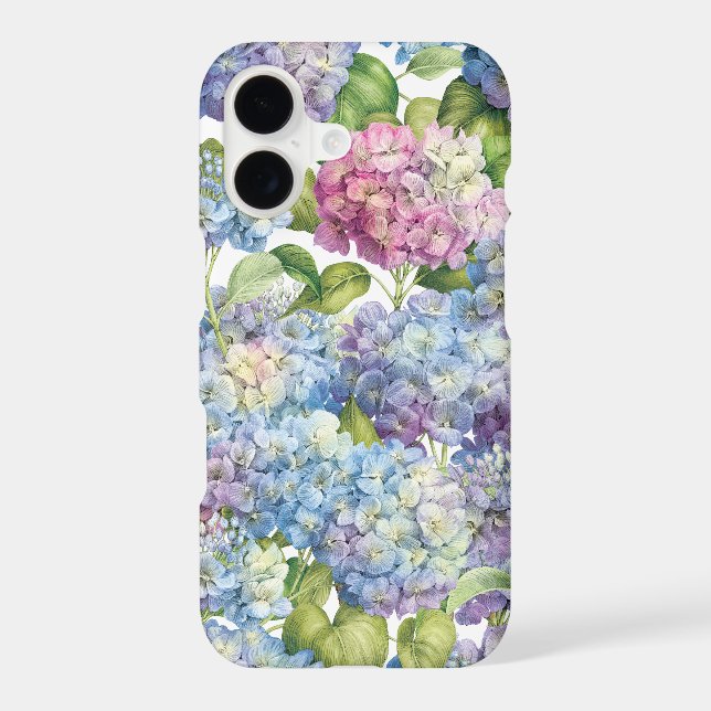 Pink Blue Hydrangea in Bloom Floral Pattern (Back)