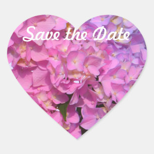 Pink Blue Hydrangeas elegant pink purple flowers Heart Sticker