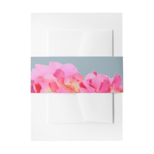 Pink Blue Hydrangeas elegant pink purple flowers Invitation Belly Band