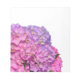 Pink Blue Hydrangeas elegant pink purple flowers Notepad
