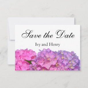 Pink Blue Hydrangeas elegant pink purple flowers Save The Date