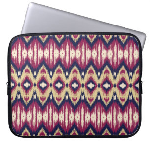 Pink blue ikat chevron, ethnic. laptop sleeve