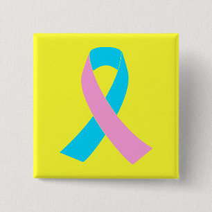 Pink & Blue - Infertility Awareness Ribbon 15 Cm Square Badge