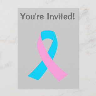 Pink & Blue - Infertility Awareness Ribbon Invitation Postcard