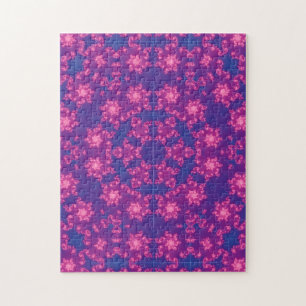 Pink & Blue Kaleidoscope Gradient Jigsaw Puzzle