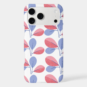 Pink & Blue Leaf Pattern Phone Case Modern Minim