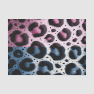 Pink & Blue Leopard Fur Animal Print Spots  Tissue Paper