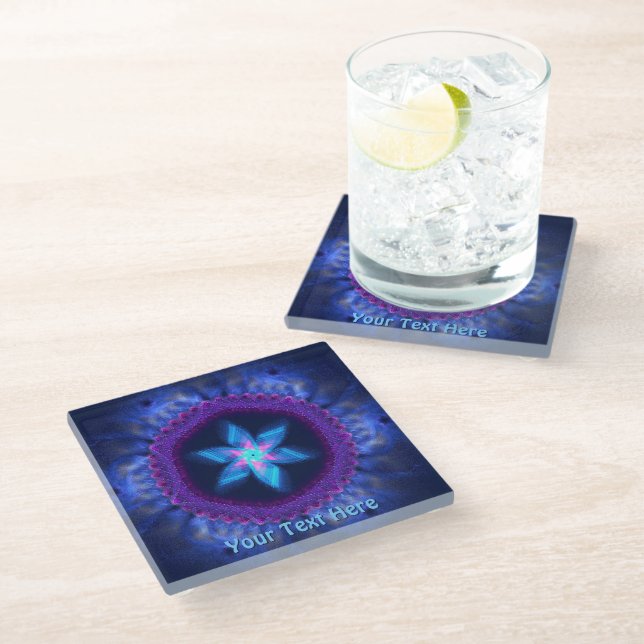 Pink - Blue Magen Glass Coaster (Angled)