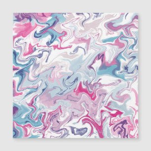 Pink Blue Marble Abstract Magnetic Card – Artistic