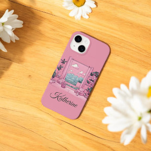 Pink Blue Mountain View Boss Lady Girlfriend Gift Case-Mate iPhone 14 Case