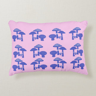 Pink&Blue Mushrooms Decorative Cushion