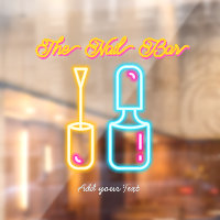 Pink & Blue Neon Nail Bar Glow Aesthetic Sign