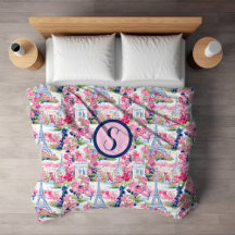 Pink & Blue Paris Patterned Monogram