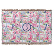 Pink & Blue Paris Patterned Monogram
