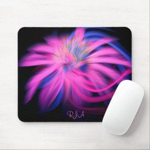 Pink Blue Personalized Artisan Fractal Design Mouse Pad