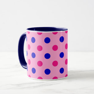 Pink Blue Pink Polka Dot Pattern Mug