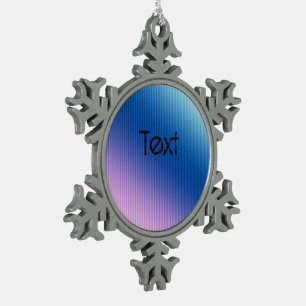 Pink-blue , pink , stripes , ombre , pink gradient snowflake pewter christmas ornament