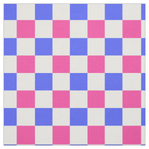 Pink Blue Plaid Check Pattern Design Fabric
