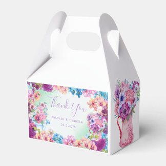 Pink Blue Purple Flower Favour Box Your Celebratio