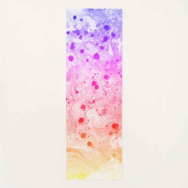 Pink Blue Purple Green Modern Colourful Abstract Yoga Mat (Front)