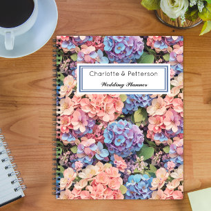 Pink, blue & purple hydrangeas Wedding Planner Notebook