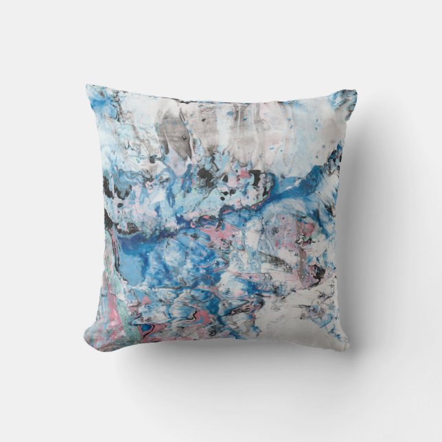 Pink Blue Purple White Colours Abstract Template Cushion (Front)