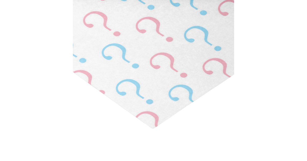 Pink blue question mark gender reveal tissue tissue paper | Zazzle