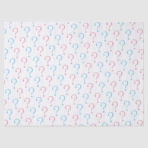 Pink blue question mark gender reveal tissue tissue paper