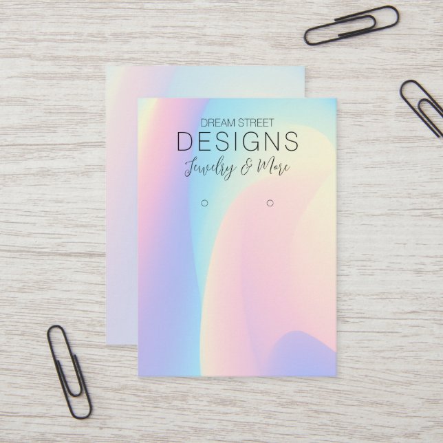 Pink Blue Rainbow Earring Display Card (Front/Back In Situ)