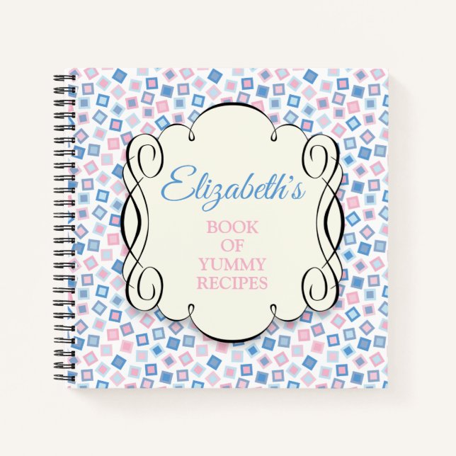 Pink & Blue Recipe Notebook (Front)