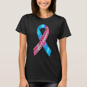 Pink Blue Ribbon SIDS Awareness Month Baseball T-Shirt