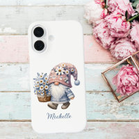 Pink Blue Spring Flowers Gnome