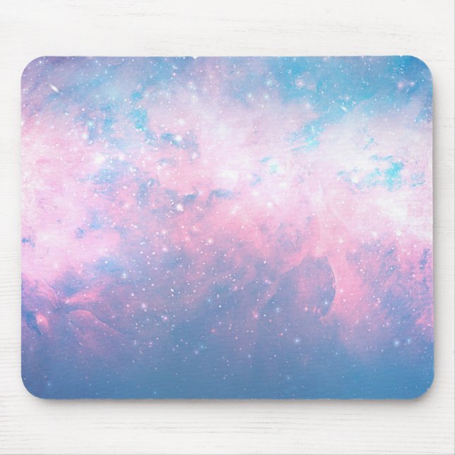 Pink & Blue Starry Cosmic Cotton Candy Sky Mouse Pad (Front)
