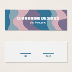 Pink Blue Stripe Clothing Size Price Hangtag Card