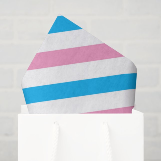 Pink blue stripe gender reveal party tissue tissue paper (Gift Bag)