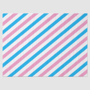 Pink blue stripe gender reveal party tissue tissue paper