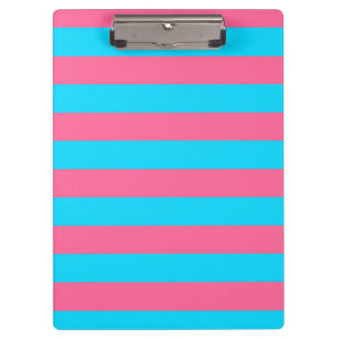 Pink Blue Stripes Pattern Clipboard