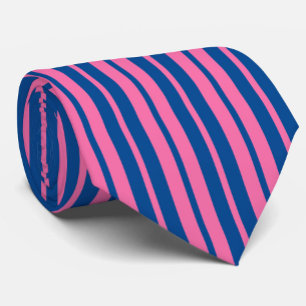 Pink Blue Stylish Stripes Pattern Design Tie