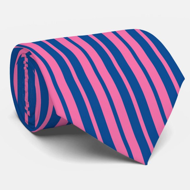 Pink Blue Stylish Stripes Pattern Design  Tie (Creator Uploaded)