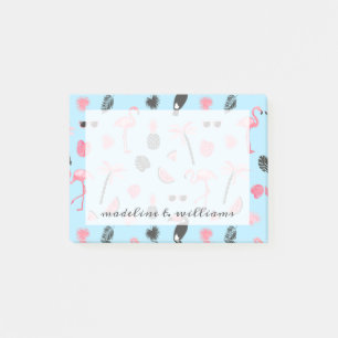 Pink & Blue Summer Tropical Pattern Post-it Notes