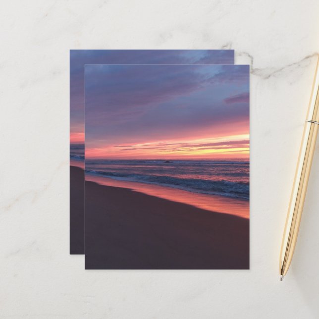 Pink & Blue Sunset Paper Sheet (Front/Back In Situ)