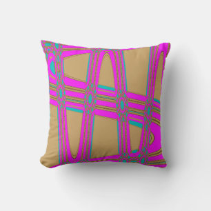 Pink Blue Tan Modern Graphic S Pattern Pillow