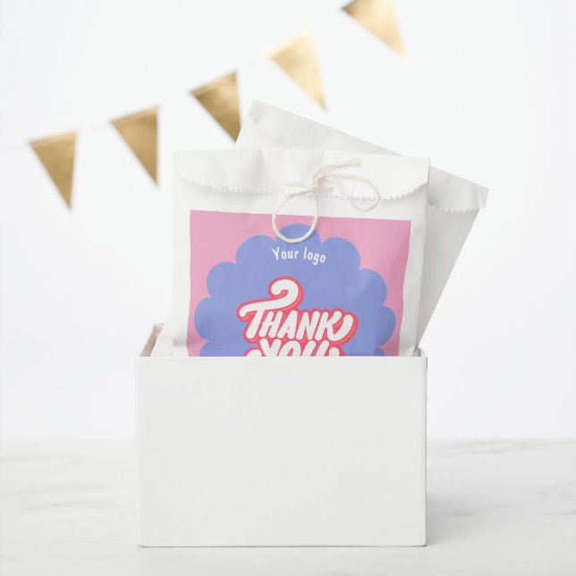 Pink & Blue Thank you feminine business  Favour Bag (Party)