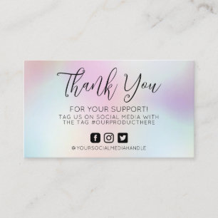 Pink Blue Thank You Whimsical Business Card